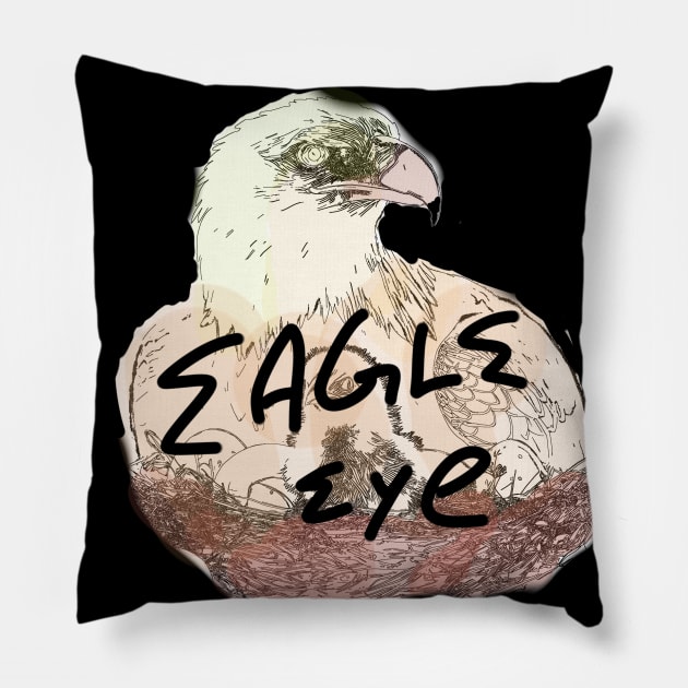 Tattooed Eagle Takes Flight Pillow by DigitaFix