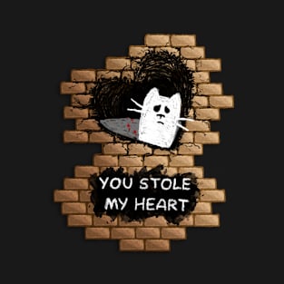 you stole my heart cat on the wall grafiti T-Shirt