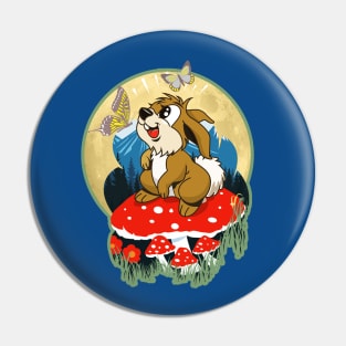 Bunny on a Mushroom Pin