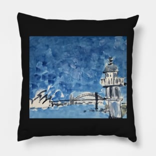 Bradleys Head ( Sydney Harbour), original painting by Geoff Hargraves Pillow