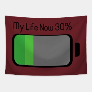 30% My life time line - Black text T-shirt for Birthday Gift Tapestry