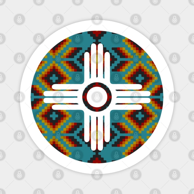 New Mexico Flag Design - Native Zia Pattern Magnet by DeadBeatElite