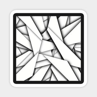 Paper Airplane Scraps, Black and White Digital Illustration Magnet