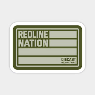 Redline Nation - Staff Car U.S. Army (White on Army Green) Magnet