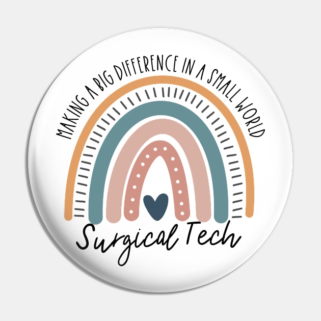 Surgical Tech Boho Rainbow Pin by IndigoPine