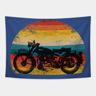 Vintage Sunset Motorcycle Tapestry