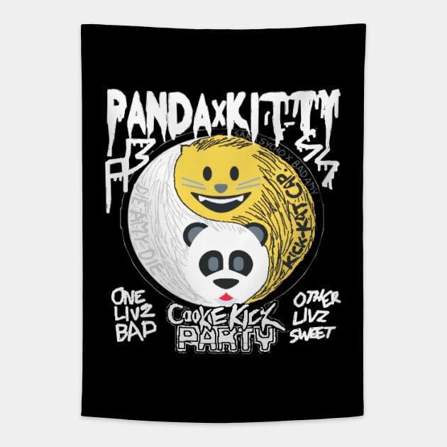 PANDAxKITTY ''ONE LIVE BAD, OTHER LIVZ SWEET'' Tapestry by KVLI3N