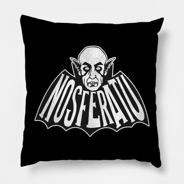 Nosferatu Vintage Dracula Vampire Horror Movie Pillow by darklordpug