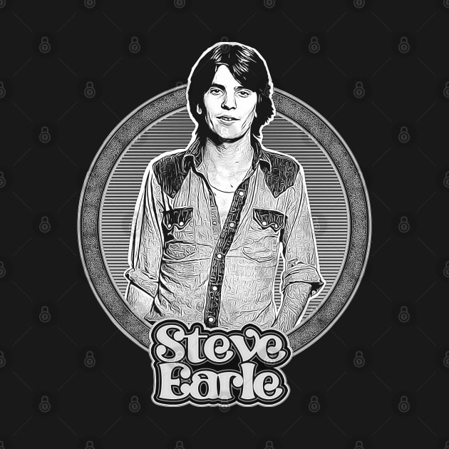 Steve Earle // Outlaw Country Retro Fan Design by DankFutura