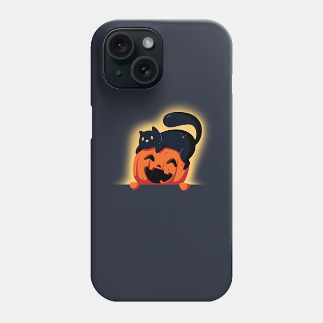 Cute Cat Jack O'Lantern Happy Halloween Phone Case by skinnyrepublic