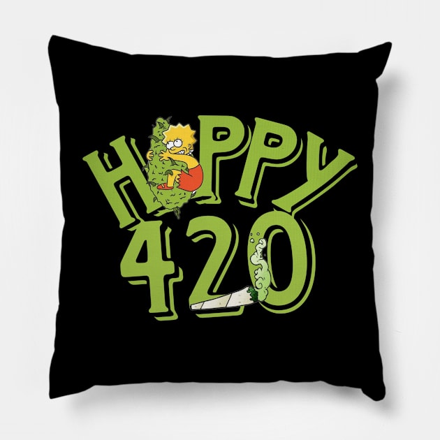 Happy 420 / Weed Lover Meme Pillow by Scaryzz