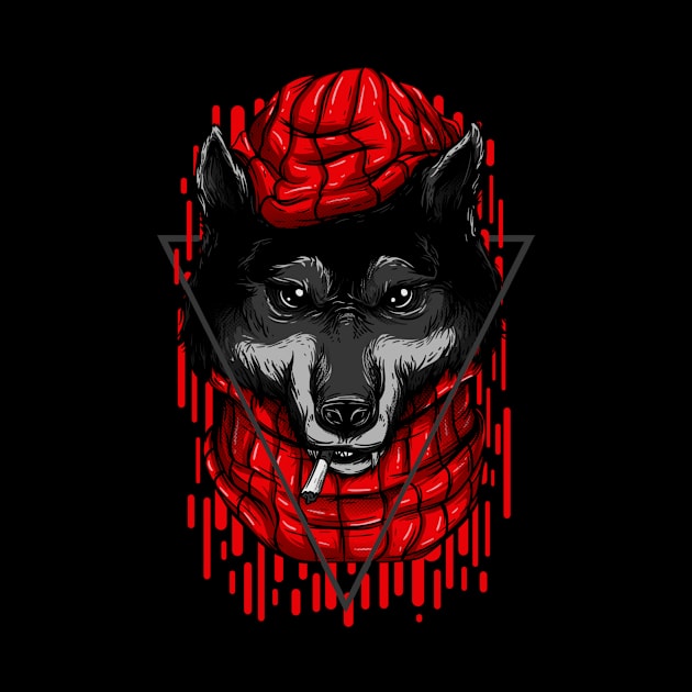 Bad Wolf Cartoon Red by BradleyHeal