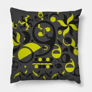 Abstract digital art number 9 - black and green Pillow