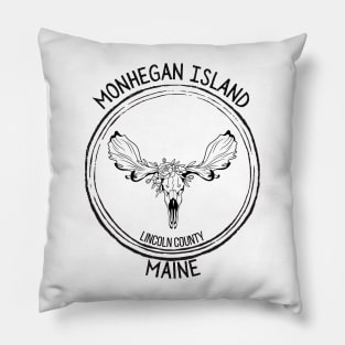 Monhegan Island Maine Moose Pillow