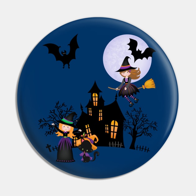 Halloween Witches Pin by AngelFlame