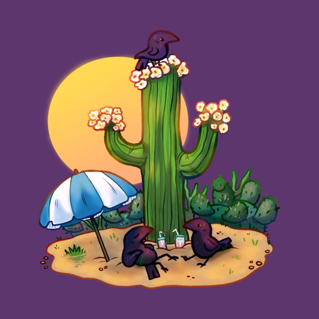 Cacti Corvids by Christa Paolucci