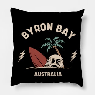 Vintage Surfing Byron Bay, Australia Pillow