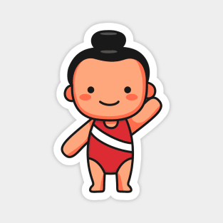 Cute Female Gymnast Cartoon Magnet