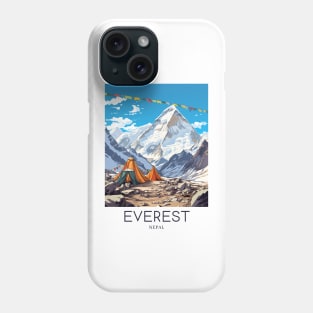 A Pop Art Travel Print of Mount Everest - Nepal Phone Case