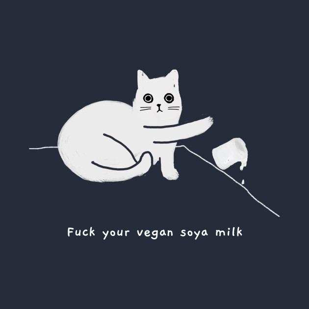 Vegan milk (white caption) by KentheCat