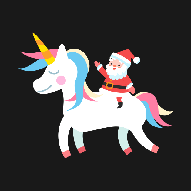 Christmas Santa Riding Unicorn by designs4up