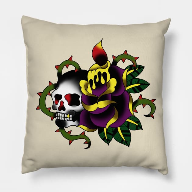 Candle Skull Pillow by APOCALYPTIK