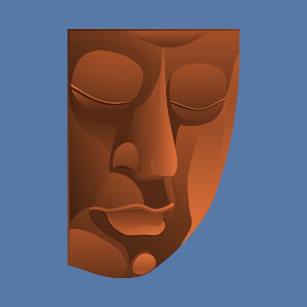 Brown Buddha Face by FunkilyMade