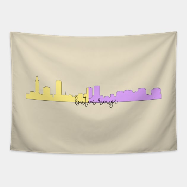 Baton Rouge Skyline Two Toned Tapestry by one-broke-kid