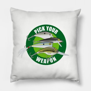 Pick Your Weapon Fishing Lures - Green on Green Pillow