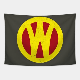 O&W Railroad NYO&W Railway Yellow & Red Logo Distressed Tapestry