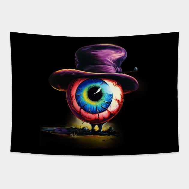 Eyeball in hat Tapestry by CS77