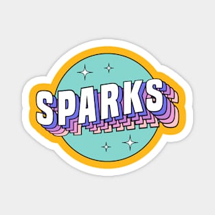 Sparks - Colorful Layered Retro Letters Magnet