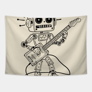 Guitar Player Robot Lines Tapestry