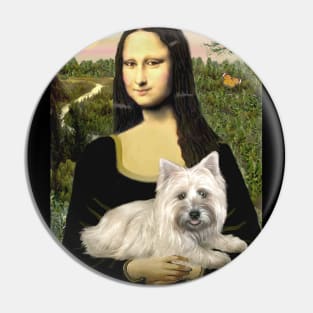 Mona Lisa and her Wheaten Cairn Terrier Pin