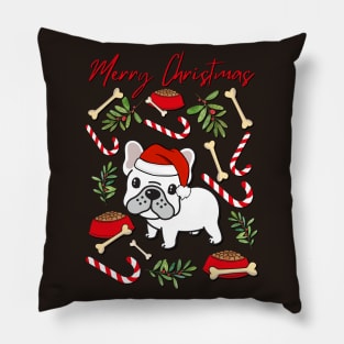 Merry Christmas Bulldog cute dog Seasons Greetings Tis The Season To Be Jolly Pillow