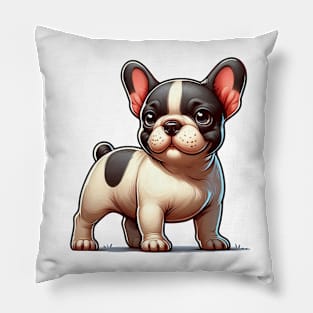 Cute French Bulldog Illustration Pillow