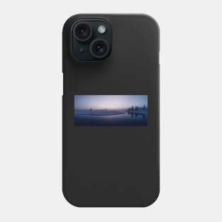 Winter - Moody Foogy River Panorama Phone Case