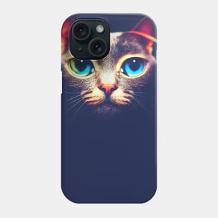 Up Close And Personal - Big Blue Eyed Cat Photorealistic Portrait Phone Case