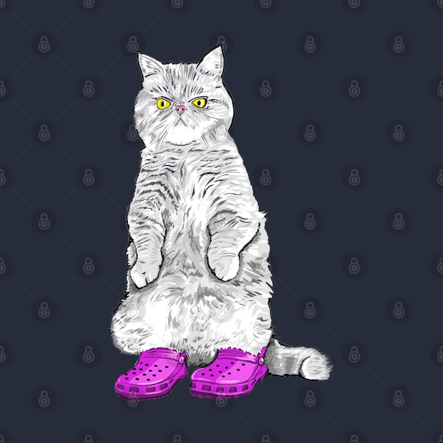 Cat in clogs- purple by FanboyMuseum