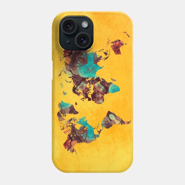 world map yellow  #map #worldmap Phone Case by JBJart