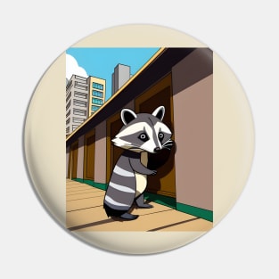 Concerned Racoon Pin