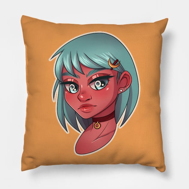 Moon Girl Pillow by PeppermintKamz