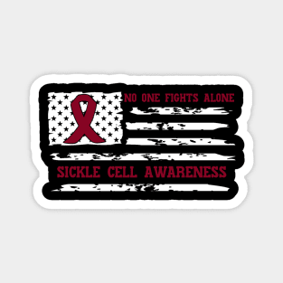 No One Fights Alone Sickle Cell Awareness Magnet