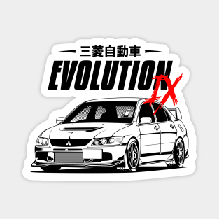 Lancer Evolution IX (white print) Magnet