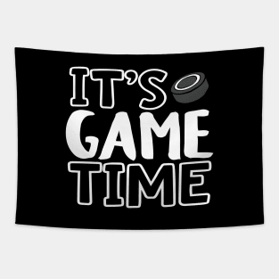 "It's Game Time", Hockey White Tapestry