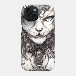 Cat Pet Wild Nature Illustration Line Epic Illustration Line Art Phone Case