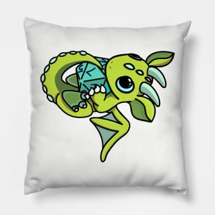 Cute Green and Blue Dice Goblin Dragon Baby Pillow