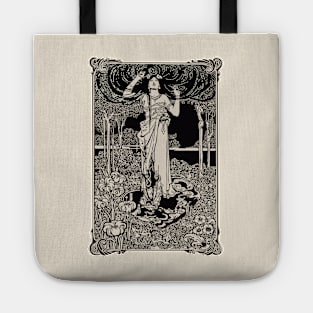 Art Nouveau Lady (black/cream) Tote