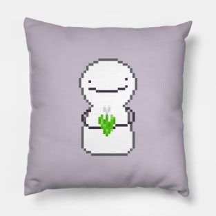 dream blob holding white tulip pixel art Pillow