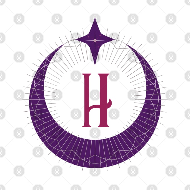 H - Moon Monogram by Mazzlo Shop